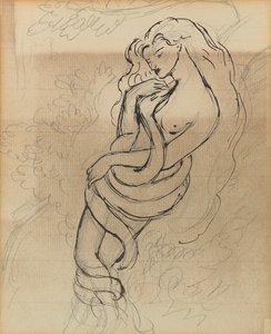Lady Lilith, c. 1869 (lápiz, pluma y tinta marrón sobre papel)