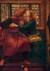 Paolo y Francesca da Rimini (detalle), 1855 de Dante Gabriel Charles Rossetti