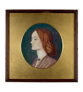 Retrato de Elizabeth Siddal mirando a la izquierda