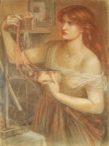 Resucitado al amanecer - Gretchen descubriendo las joyas de Fausto de Dante Gabriel Charles Rossetti