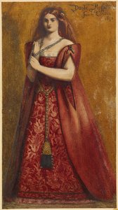 Vestido de rojo de Dante Gabriel Charles Rossetti