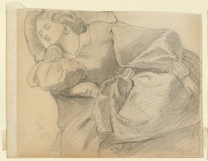 Ruth Herbert dormida de Dante Gabriel Charles Rossetti