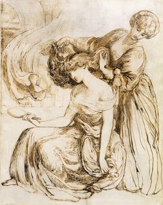 Estudio para la canción de muerte de Desdémona: Otelo, Acto IV, Esc. III de Dante Gabriel Charles Rossetti