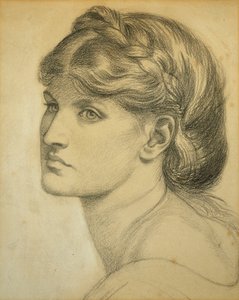 Estudio de una cabeza para "El prado del cenador", 1872 de Dante Gabriel Charles Rossetti
