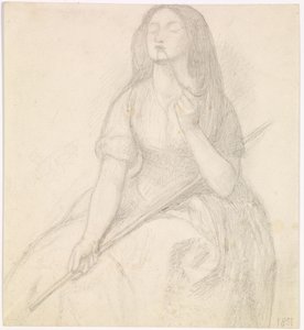 El regreso de Tibulo a Delia - Estudio para la figura de Delia de Dante Gabriel Charles Rossetti