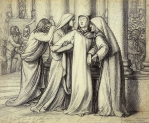 La Virgen María siendo consolada, 1891 de Dante Gabriel Charles Rossetti
