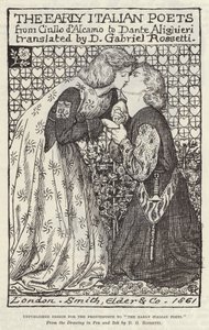 Diseño inédito para el frontispicio de Los primeros poetas italianos de Dante Gabriel Charles Rossetti
