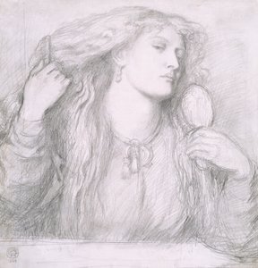 Mujer peinándose el cabello, Fanny Cornforth de Dante Gabriel Charles Rossetti