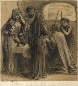 Una Pascua en el hogar de José y Zacarías, c. 1850s de Dante Gabriel Rossetti