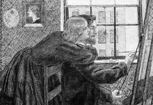 Fanny Cornforth y G.P.Boyce de Dante Gabriel Charles Rossetti