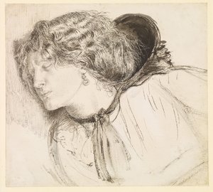 Encontrado - Estudio para la cabeza de la niña de Dante Gabriel Rossetti