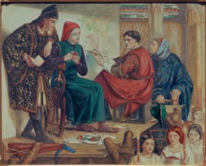 Giotto pintando el retrato de Dante