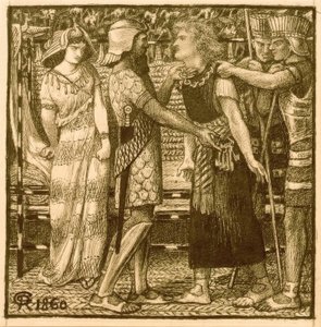 José acusado ante Potifar de Dante Gabriel Charles Rossetti