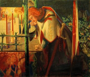 Sir Galahad en la capilla en ruinas de Dante Gabriel Charles Rossetti