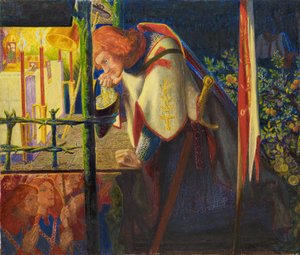 Sir Galahad en la capilla en ruinas, 1857-1859