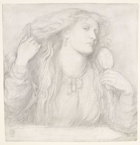 Mujer peinándose, Fanny Cornforth de Dante Gabriel Rossetti