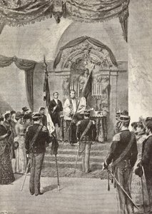Bendición de las banderas del Ejército italiano durante la revista militar, 16 de marzo de Dante Paolocci