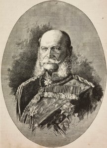 El emperador Guillermo I de Alemania (1797-1888) en 1887, grabado a partir de un dibujo de Dante Paolocci, de L