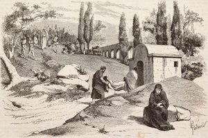 En el campo nefasto, Roma Vaincue de Alexandre Parodi, Acto V, grabado de Dante Paolocci a partir de bocetos de Zandomenico de L