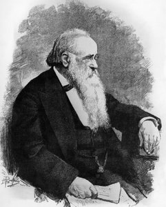 Retrato de Agostino Depretis (1813-1887), estadista italiano, dibujo de Dante Paolocci (1856-1926), grabado de L