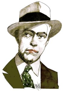 Antonio Delfini, 2021 (dibujo digital a lápiz de color)