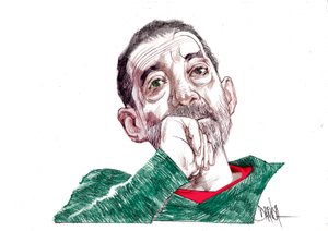 Emanuele Trevi, 2021 (dibujo digital a lápiz de color) de Dariush Radpour
