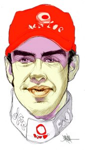 Fernando Alonso Díaz (dibujo digital a lápiz de color) de Dariush Radpour