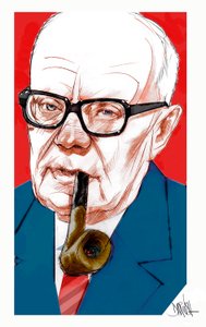 Sandro Pertini, 2022 (dibujo digital a lápiz de color) de Dariush Radpour