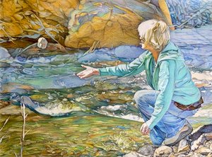 Letting Go, 2023 (lápiz sobre papel) de Darrell Windjack
