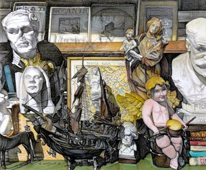 Window Shopping, 2019 (lápiz sobre papel) de Darrell Windjack