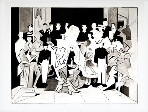 Balada de Carlos y Di versión 2, 2018 (carboncillo sobre papel)