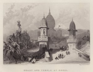 Ghaut y Templo en Gokul de David (after) Roberts