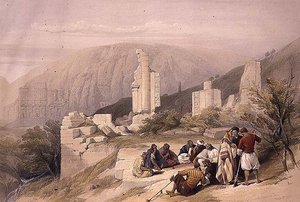 Restos de un arco triunfal en Petra, 8 de marzo de 1839, lámina 100 del Volumen III de 