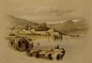 Tiberíades desde las murallas, Safed en la distancia, 22 de abril de 1839, lámina 37 del Volumen I de 