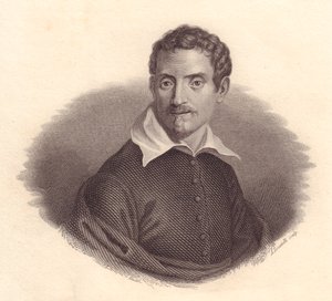 Retrato del pintor italiano Domenico Zampieri, también conocido como Domenichino (1581-1641), grabado en cobre por A Locatelli