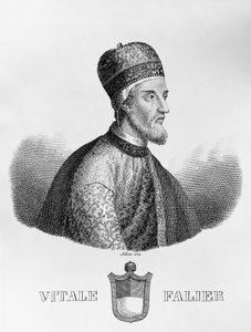Retrato de Vitale Falier (fallecido ca 1095), 32º Dux de Venecia, grabado por Antonio Nani (1803-1870)
