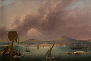 Dundee desde el río, c.1835 (óleo sobre lienzo) de David Angelo Andrews