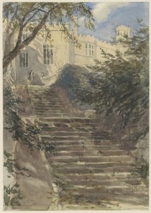 Escalera de jardín en Haddon Hall (Derbyshire)