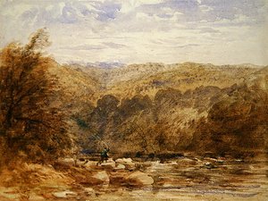 Un Río en Derbyshire de David Cox
