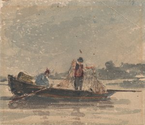 Pescadores tendiendo una red de David Cox