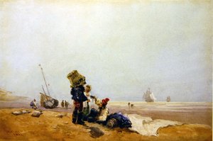 Pescadores en la orilla de David Cox