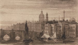 El Viejo Puente de Londres y la Catedral de San Pablo desde el Támesis