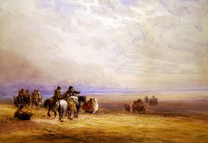 Preparándose para cruzar las arenas de Lancaster de David Cox