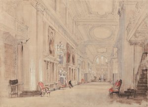 La Galería de Retratos, Hardwick Hall, Derbyshire de David Cox