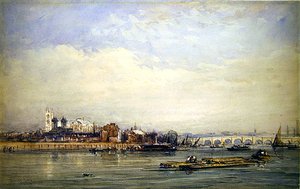 Westminster y el Támesis desde la orilla de Battersea de David Cox