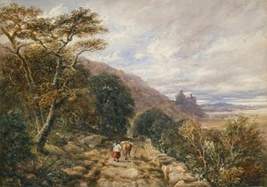 Camino Rural hacia el Castillo de Harlech de David Cox the elder