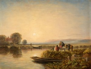 Esperando el ferry - Mañana de David Cox the elder