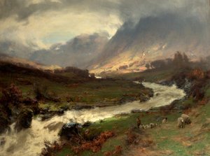 Una Pausa en la Tormenta, Glen Lyon, Perthshire, Escocia, 1891-92 de David Farquharson