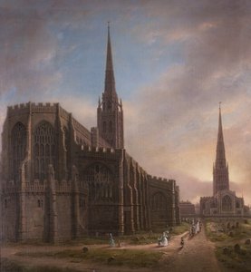 Iglesias de San Miguel y la Santísima Trinidad, desde el Noreste, Coventry, 1849 de David Gee