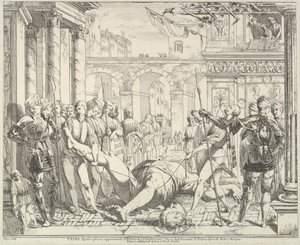 El Martirio de San Cristóbal, de La Historia de los Santos Santiago y Cristóbal, 1776